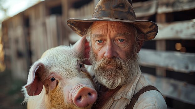 Fotorealistische scène met varkens die op een boerderij worden opgevoed