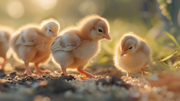 Gratis foto fotorealistische scène van een pluimveeboerderij met kippen