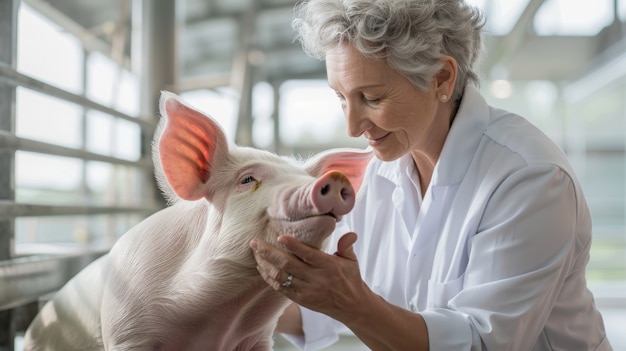 Gratis foto fotorealistische scène van een varkensboerderij met dieren