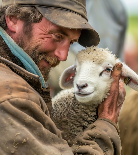 Gratis foto fotorealistische schapenboerderij