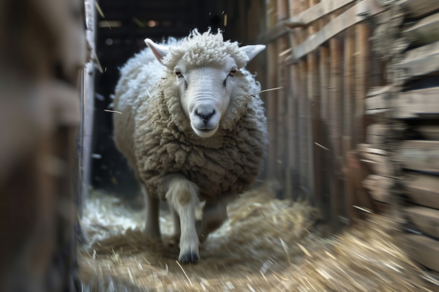 Gratis foto fotorealistische schapenboerderij