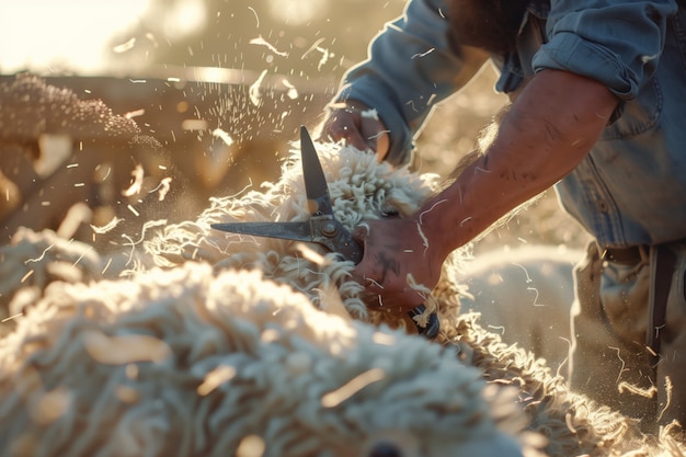 Gratis foto fotorealistische schapenboerderij