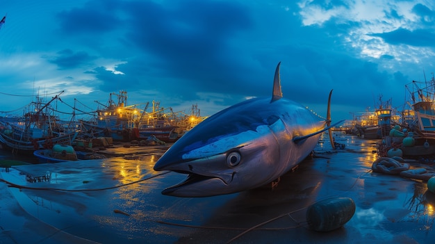 Fotorealistische viering van de dag van de wilde tonijn