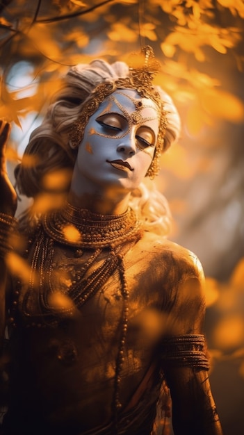 Gratis foto fotorealistische weergave van de godheid krishna