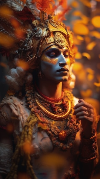 Gratis foto fotorealistische weergave van de godheid krishna