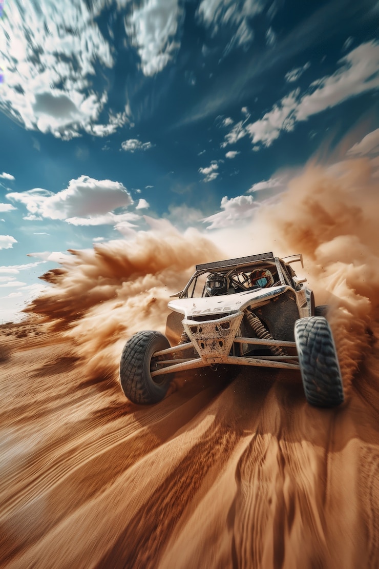 Gratis Foto fotorealistische weergave van een off-roadvoertuig met natuur, terrein en weersomstandigheden