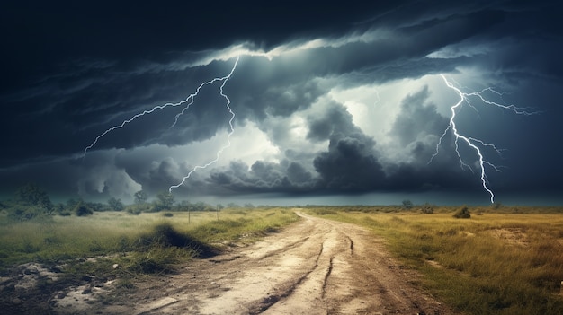 Gratis foto fotorealistische wolken en storm