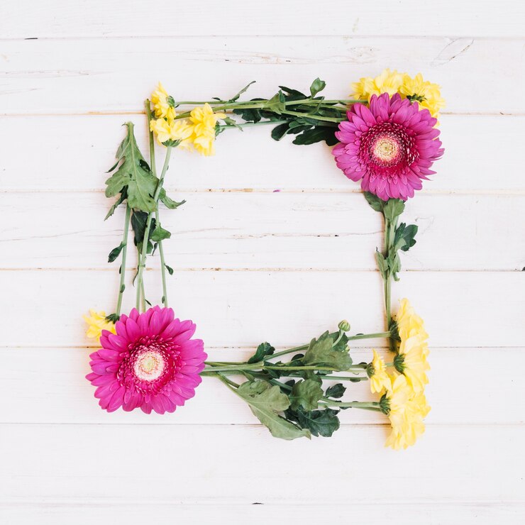 Gratis Foto frame gemaakt van bloemen