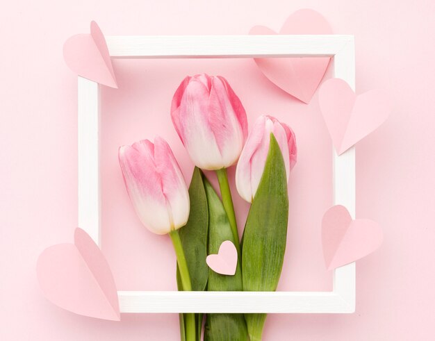 Frame met tulpenboeket