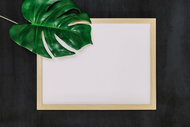 Gratis foto frame versierd met groot blad