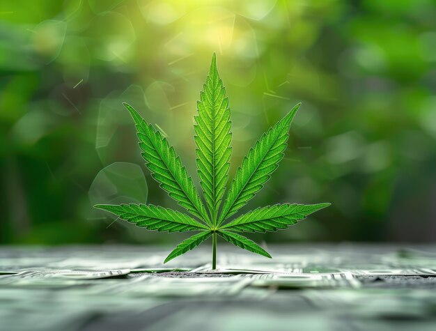 Gratis foto fresh and vibrant green marijuana leaves on varied background