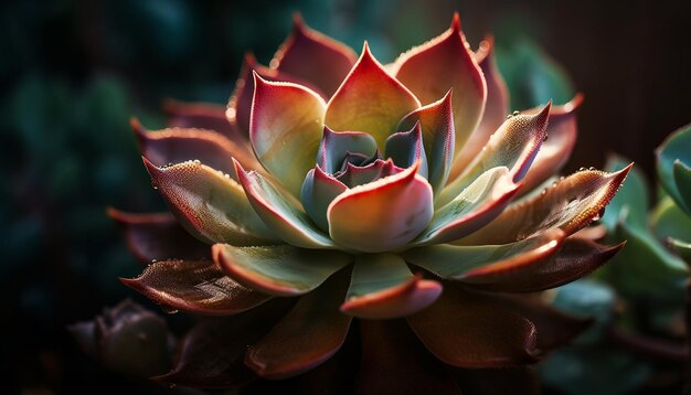 Frisse schoonheid in de natuur Succulent bloemhoofd gegenereerd door AI