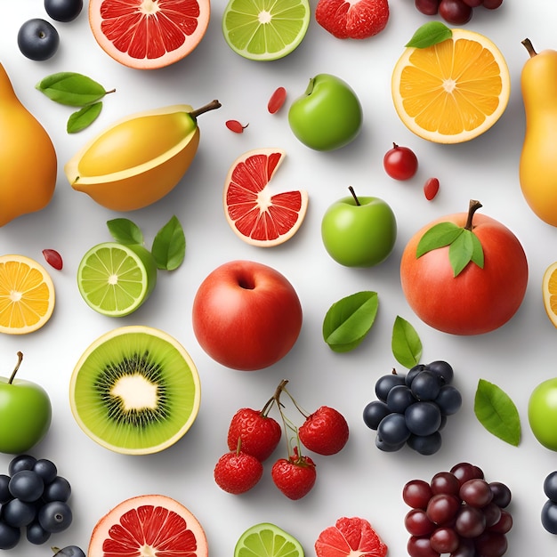 Fruit en bessen achtergrond naadloos patroon vectorillustratie