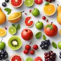 Gratis foto fruit en bessen achtergrond naadloos patroon vectorillustratie