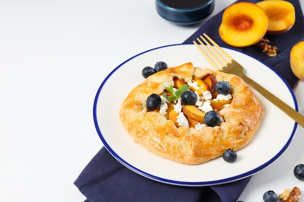 Fruit galette samenstelling voor lekker eten concept ruimte voor tekst