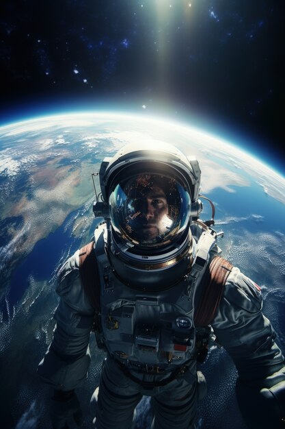 Full shot fotorealistische astronaut