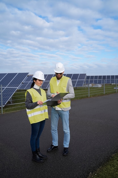 Full shot ingenieurs bespreken plan