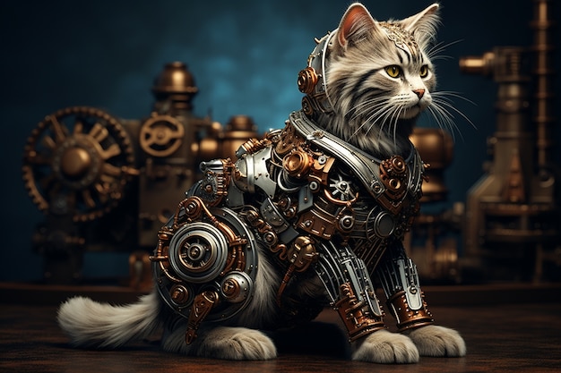 Gratis foto futuristisch kattenconcept