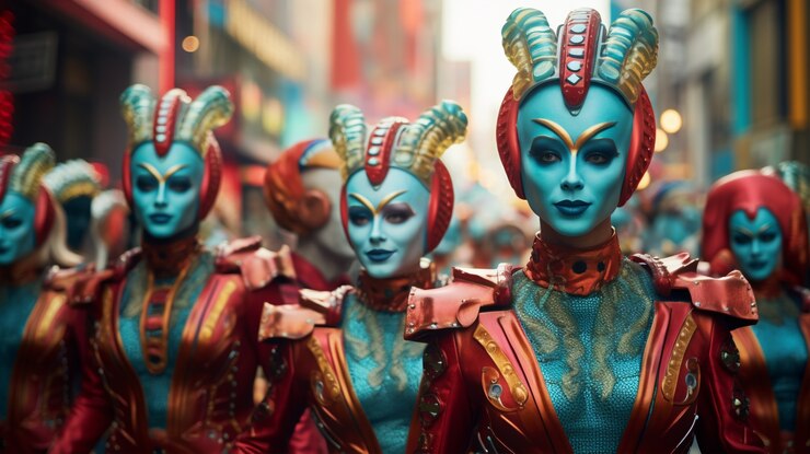 Gratis Foto futuristisch personage op carnavalsportret