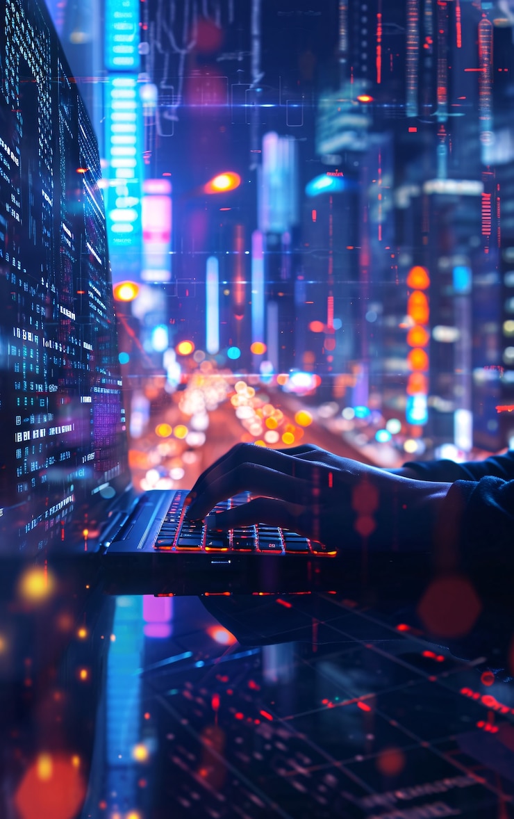 Gratis Foto futuristisch perspectief op de levensstijl van digitale nomaden.