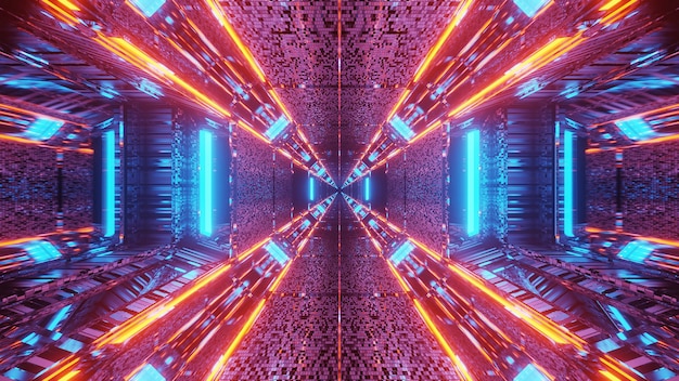Futuristische achtergrond met gloeiende abstracte neonlichtpatronen - ideaal voor een kosmische achtergrond