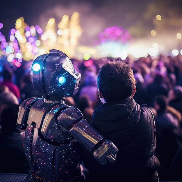Futuristische nieuwjaarsavondviering