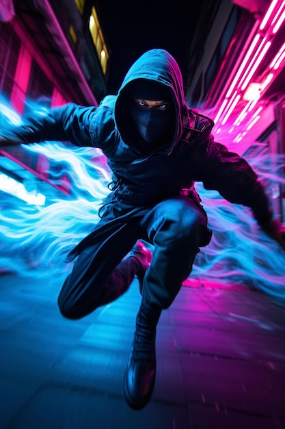 Futuristische ninja digitale kunst