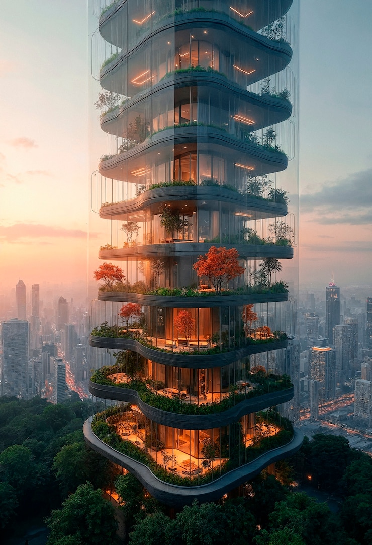 Gratis Foto futuristische stadsarchitectuur
