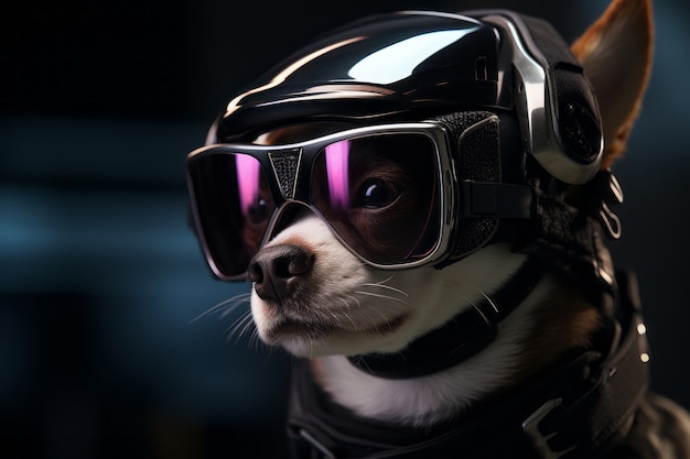 Futuristische stijl schattige hond