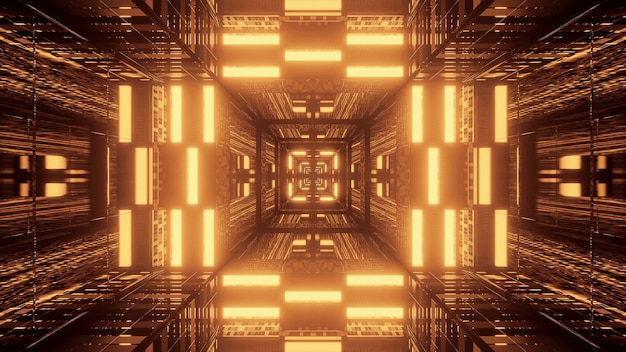 Gratis foto futuristische tunnelgang neonlichten