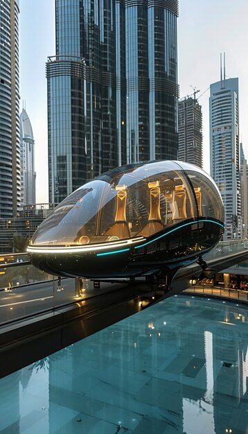Futuristische verkenning van het zich ontwikkelende stadsbeeld van Dubai