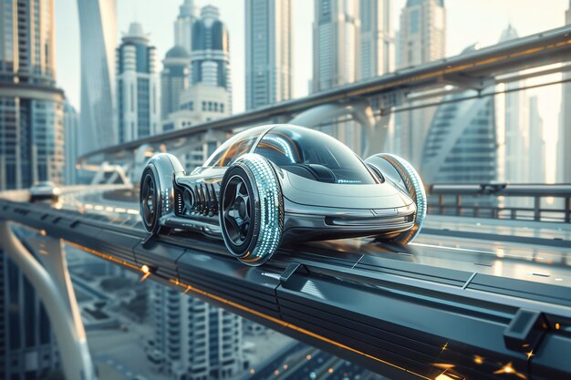 Futuristische verkenning van het zich ontwikkelende stadsbeeld van Dubai
