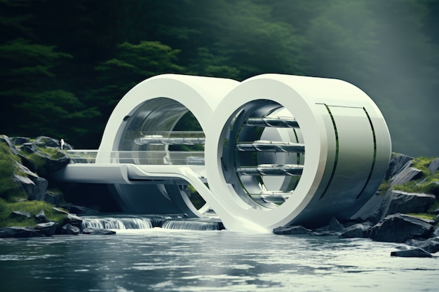 Gratis foto futuristische weergave van de waterstructuur