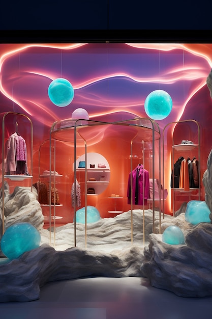 Futuristische winkel met abstract concept en architectuur