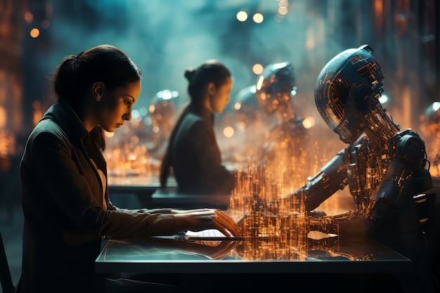 Futuristische zakelijke scène met ultra moderne sfeer