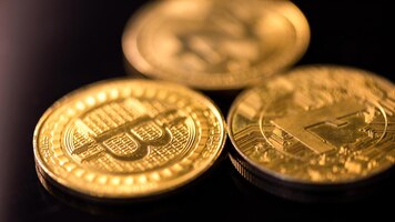 Fysieke cryptocurrencies gouden munten bitcoin