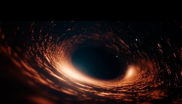 Galaxy gloeiende cirkel verlicht diepe ruimte een futuristisch natuurverschijnsel gegenereerd door ai