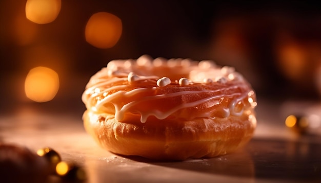 Gratis foto gastronomische donut verwennerij versgebakken zoetheid verleiding gegenereerd door ai