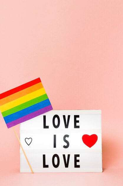 Gay pride vlag in regenboog kleuren concept