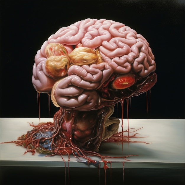 Gratis foto gedetailleerde structuur van het menselijk brein