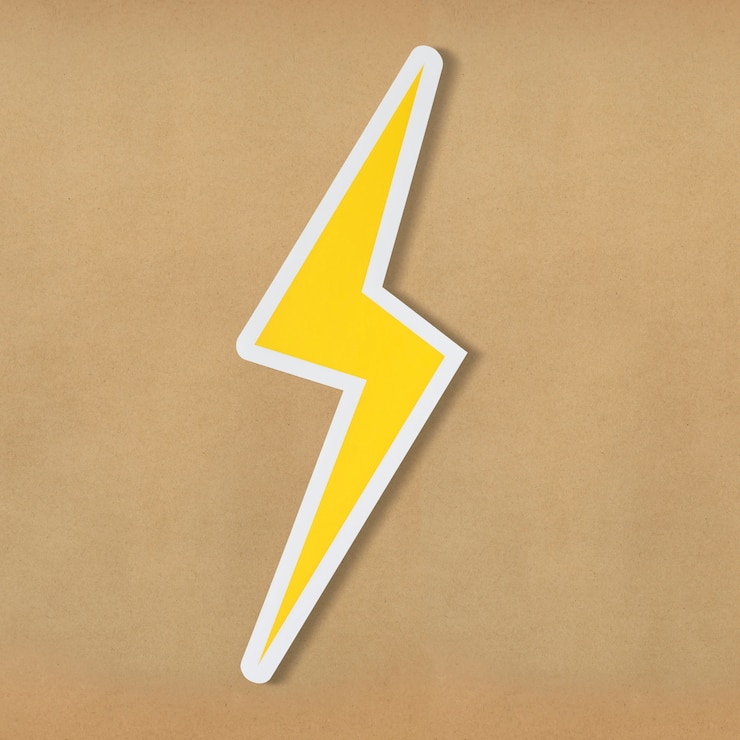 Gratis Foto geel elektrisch bliksemschicht pictogram