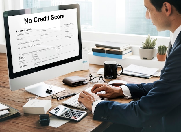 Geen credit score schuld weigeren concept