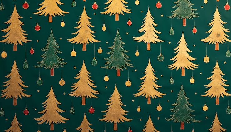 Gratis Foto geïllustreerd kerstpatroon