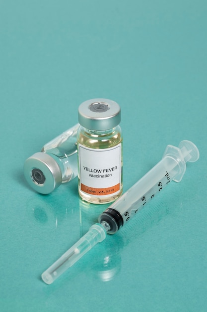 Gele koorts vaccin concept hoge hoek