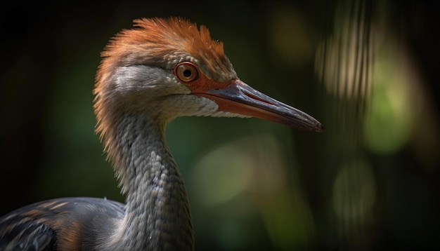 Gratis foto gele struisvogel kijkt naar camera in gras gegenereerd door ai