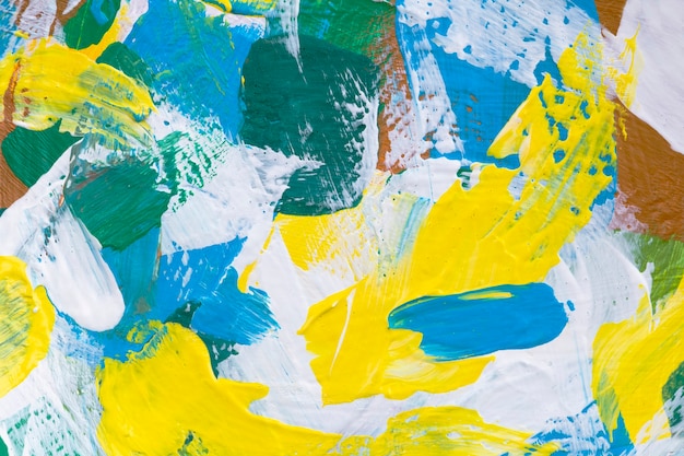 Gele verf getextureerde achtergrond abstracte handgemaakte experimentele kunst