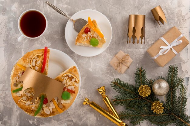 Gelukkig epiphany lekker eten bovenaanzicht