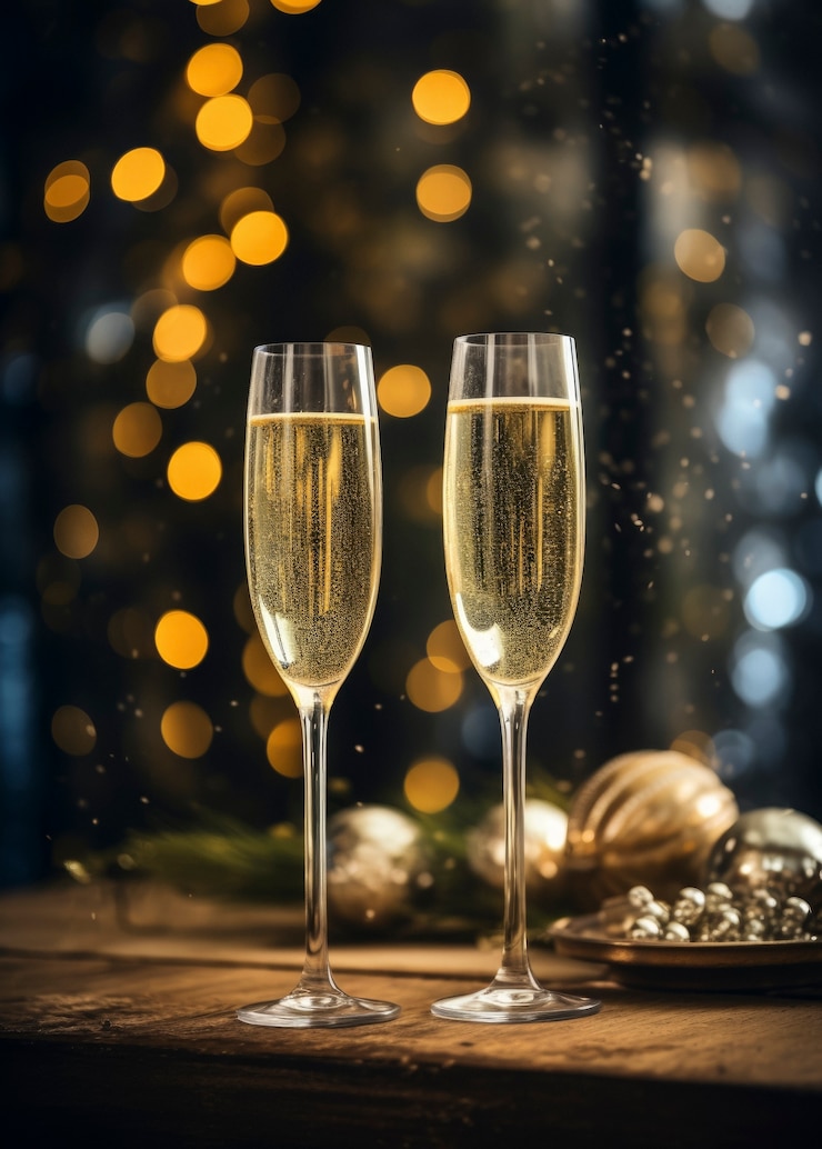 Gratis Foto gelukkig nieuwjaarsfeest met een drankje.