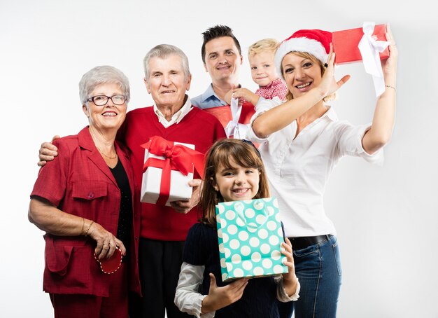 Gelukkige familie op Kerstmis