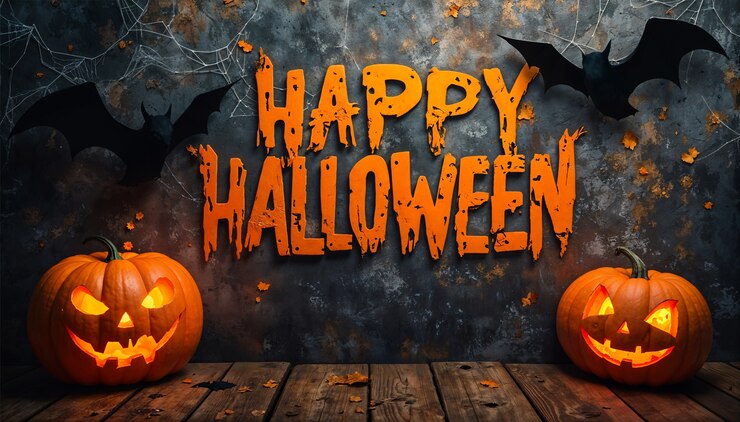 Gratis Foto gelukkige halloween achtergrond met pompoen